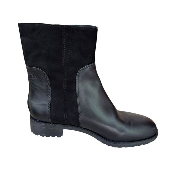 VIA SPIGA WOMEN ANKLE BOOTS BLACK LEATHER FLAT ZIPPER size 8 - Picture 5 of 8